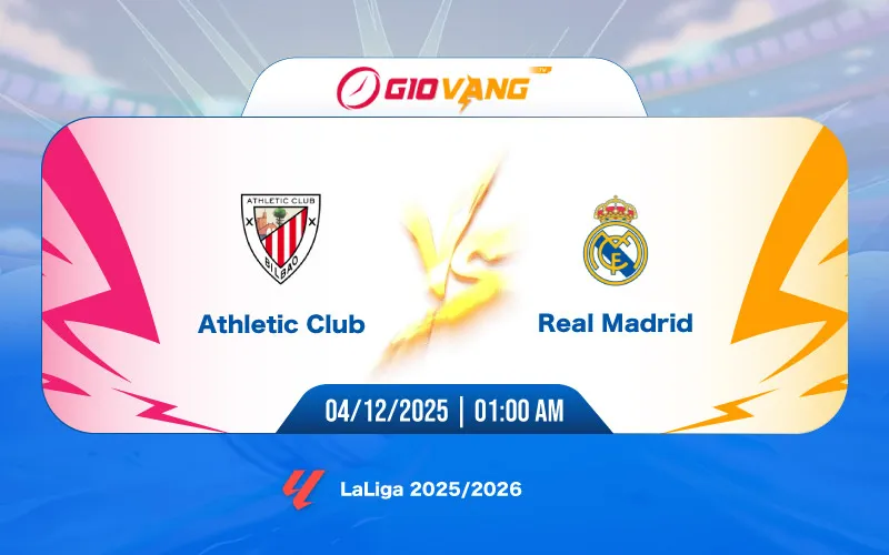 Soi kèo Ath Bilbao vs Real Madrid 01h00 ngày 04/12/2025 - La Liga