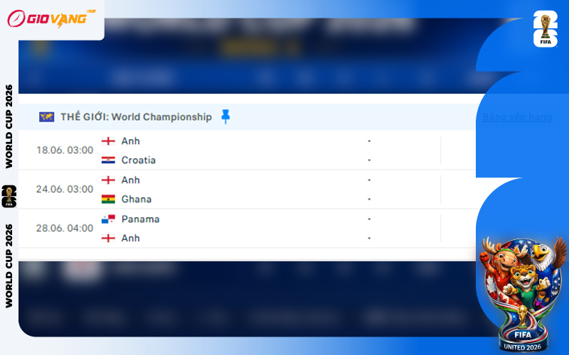 Lịch Thi Đấu Đội Tuyển Anh Tại World Cup 2026
