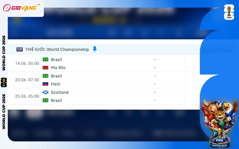 Lịch Thi Đấu Đội Tuyển Brazil Tại World Cup 2026